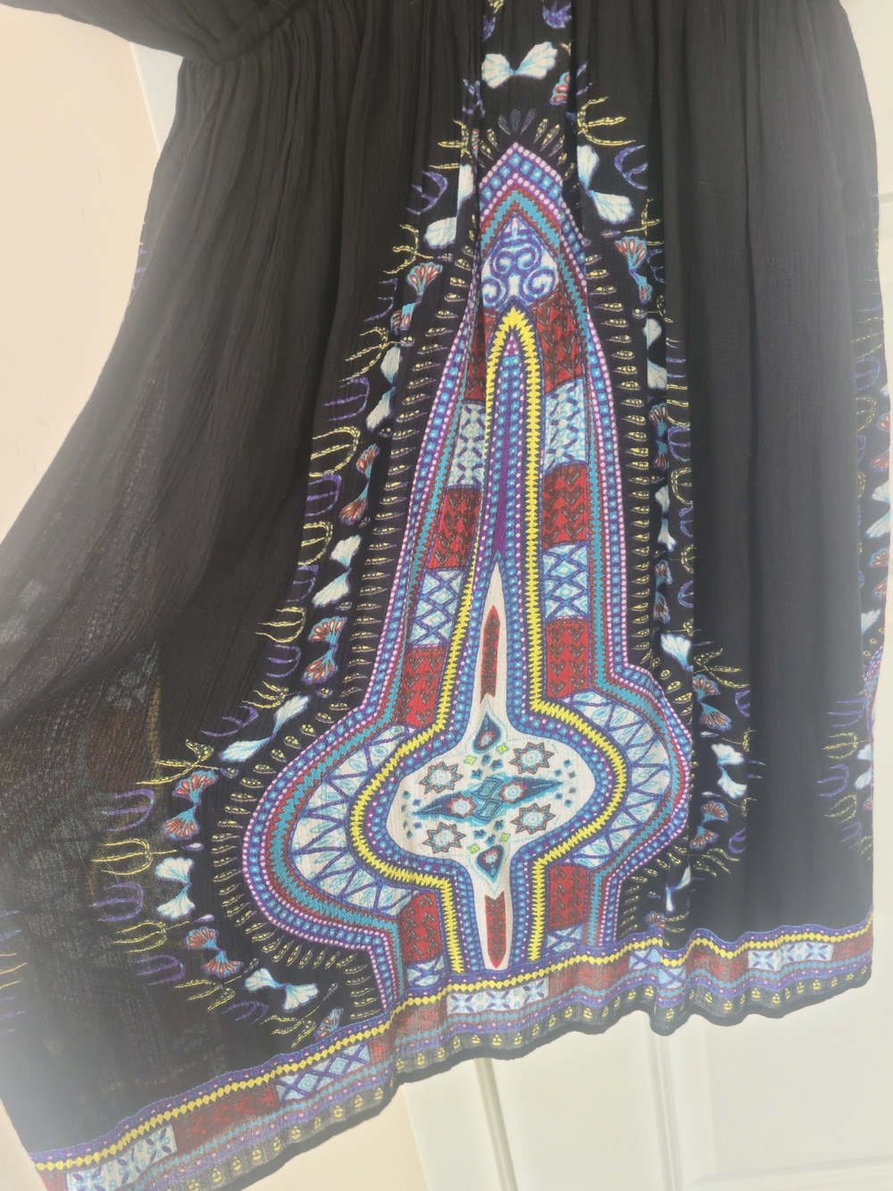 Lapogee 3XL Boho Babydoll Shirt Sleeve Dress Dashiki Tribal Rodeo Travel Gypsy - Picture 5 of 13